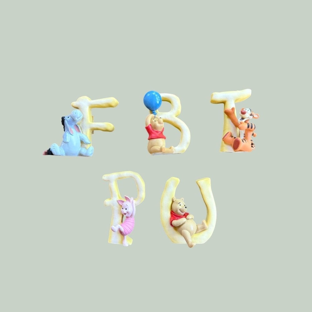Winnie the Pooh Alphabet Letter Figurines Set B F P T U with‎ Original Boxes